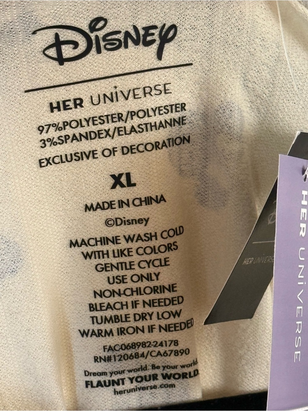 Her Universe Disney Cream Minnie Mouse Bow-Detail Long Sleeve Top - XL - Picture 4 of 5